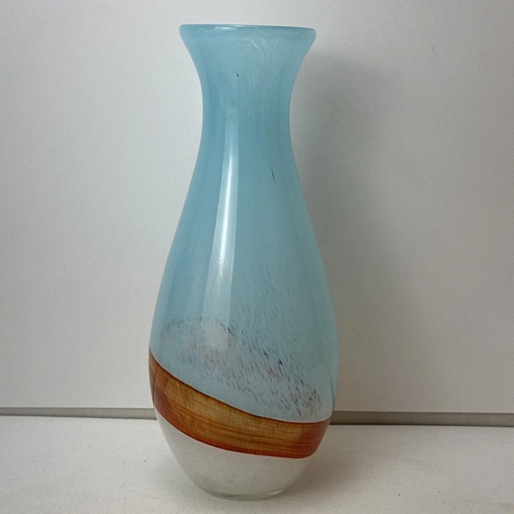 Blue White Orange Handmade 11.5